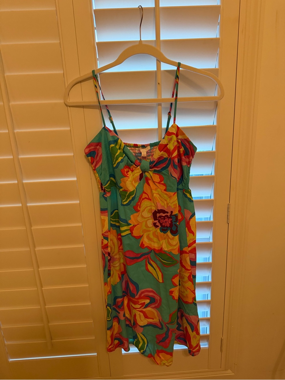 Gianni Bini Turquoise Floral Spaghetti-Strap Mini Dress
